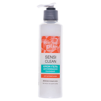 Крем-гель для вмивання Hirudo Derm Sensitive Sensi Clean пінливий, 180 мл