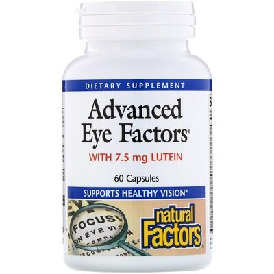 Вітаміни для очей з лютеїном Natural Factors Advanced Eye Factors, 60 капсул