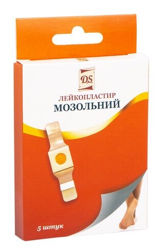 Пластир медичний D.S. мозольний 2 см х 6 см, 5 штук