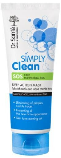 Маска для обличчя Dr.Sante Simply Clean глибокої дії, 75 мл