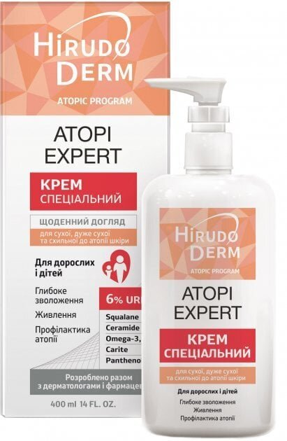 Крем Hirudo Derm Atopic Program Аtopi Expert спеціальний для сухої, дуже сухої та схильної до атопії шкіри, 400 мл