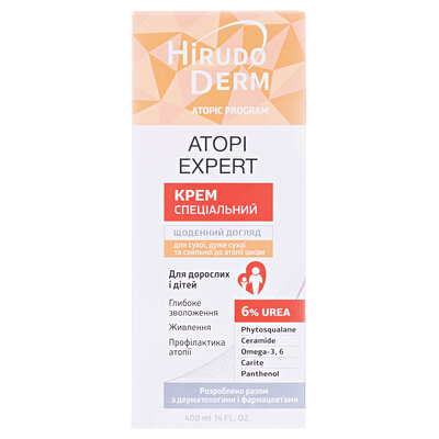 Крем Hirudo Derm Atopic Program Аtopi Expert спеціальний для сухої, дуже сухої та схильної до атопії шкіри, 400 мл