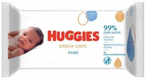 Серветки вологі Huggies Extra Care Sensitive дитячі, для новонароджених, 56 шт