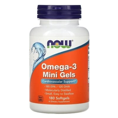 Омега-3 NOW Omega-3 Mini Gels 500 мг міні-капсули м'які №180