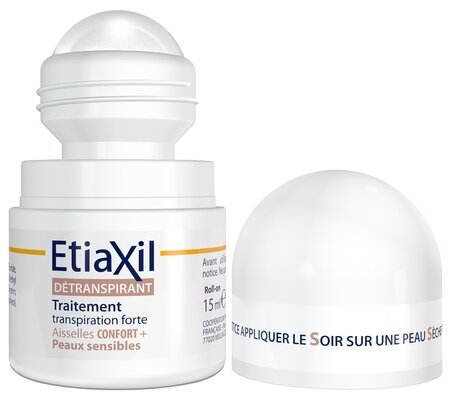 Дезодорант-антиперспірант кульковий Etiaxil Confort Plus від підвищеного потовиділення для чутливої шкіри, 15 мл