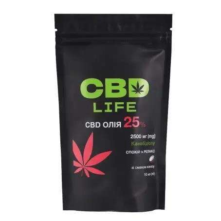 Канабідіол CBD life Олія 25%, спрей оральний зі смаком кокосу по 10 мл у флаконі