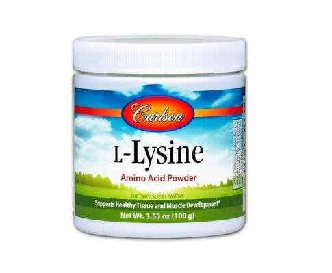 Амінокислота L-лізин Carlson Labs L-Lysine Amino Acid Powder у порошку, 100 г