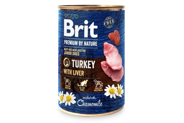 Корм вологий для собак Brit Premium Індичатина з індюшиною печінкою, 800 г