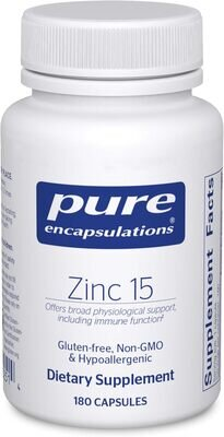 Цинк Pure Encapsulations Zinc 15 мг, 180 капсул