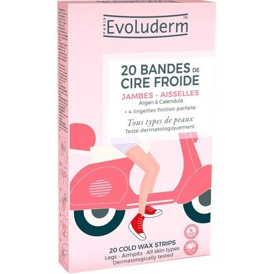 Смужки Evoluderm воскові для депіляції ніг та пахв, 20 шт