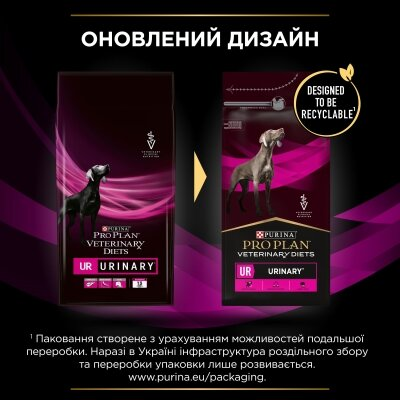 Корм сухий для дорослих собак Purina Pro Plan Veterinary UR Urinary проти струвітних каменів, 1,5 кг