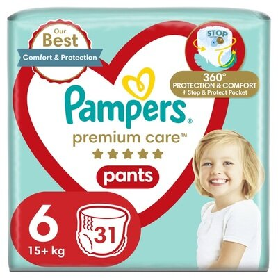 Підгузки-трусики Pampers Premium Care Pants дитячі розмір 6, 15+ кг, 31 шт
