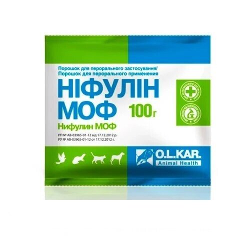 Ніфулін МОФ (ДЛЯ ТВАРИН) порошок для непродуктивних тварин, 100 г