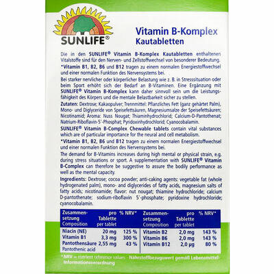 Вітаміни Sunlife Vitamin B-Komplex таблетки жув. №72