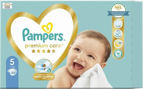 Підгузки дитячі Pampers Premium Care розмір 5, 11-16 кг, 88 шт