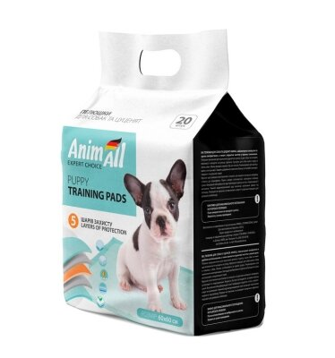 Пелюшки для собак та цуценят AnimAll Puppy Training Pads 60 х 60 см, 20 штук