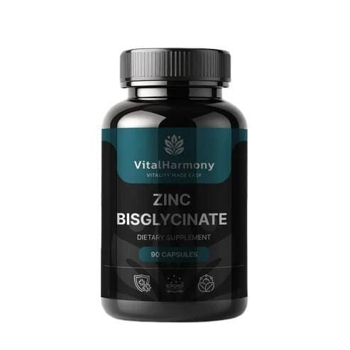 Цинк бігліцинат VitalHarmony Zinc Bisglycinate, 90 капсул