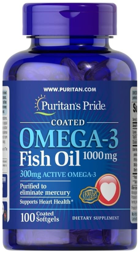 Омега-3 Puritan's Pride Omega-3 Fish Oil 1000 мг, 100 м'яких капсул