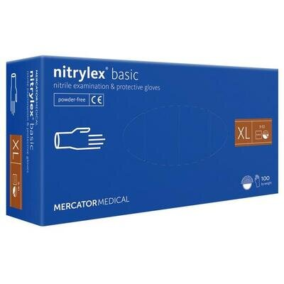 Рукавички оглядові Mercator Medical Nitrylex basic нітрилові неопудрені, розмір XL, нестерильні, 100 штук
