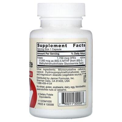Метилфолат Jarrow Formulas Methyl Folate 1000 мкг, 100 вегетаріанських капсул
