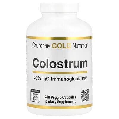 Молозиво California Gold Nutrition Colostrum, 240 рослинних капсул