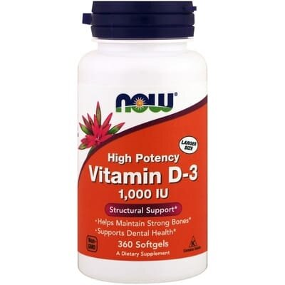 Вітамін Д-3 NOW Vitamin D-3 1000 MО м'які капсули №360