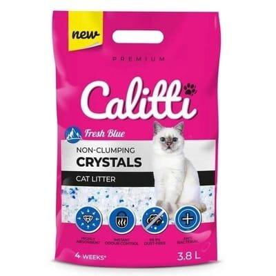 Наповнювач для котячого туалету Calitti Crystals Fresh blue силікагелевий Гірська свіжість blue, 3,8 л