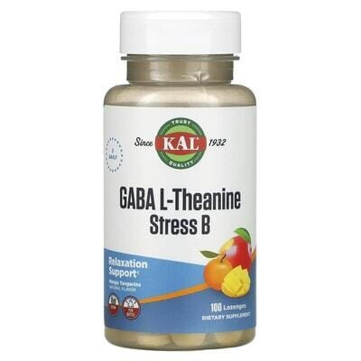 ГАМК і L-теанін KAL GABA L-Theanine Stress B смак манго та мандарина, 100 льодяників