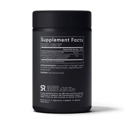Коензим Q10 Sports Research CoQ10 100 мг, 120 вегетаріанських капсул