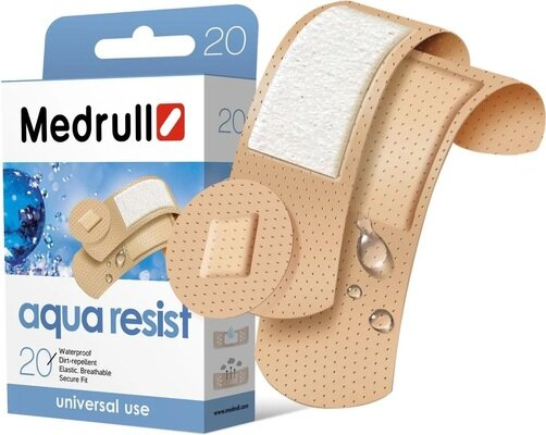 Пластир медичний Medrull Aqua Resist на полімерній основі, 20 штук
