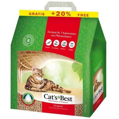 Наповнювач для котячого туалету Cat's Best Original деревний грудкуючий, 5,2 кг (10+2 л)
