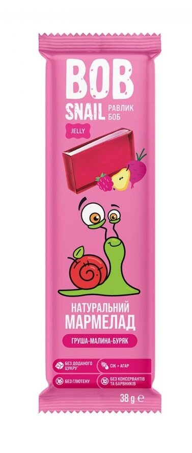Мармелад Bob Snail Jelly грушево-малиново-буряковий, 38 г