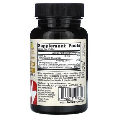Метил B-12 та Фолат Jarrow Formulas Methyl B-12 & Methyl Folate 1000 мкг/400 мкг смак лимону, 100 льодяників