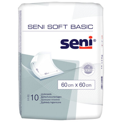 Пелюшки Seni Soft Basic одноразові гігієнічні 60х60 см, 10 шт