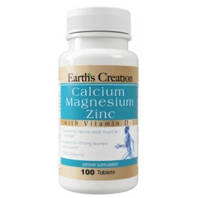 Комплекс Кальцію, Магнію та Цинку Earth's Creation Calcium, Magnesium, Zinc, 100 таблеток