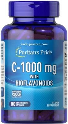 Вітамін С 1000 Puritan's Pride Vitamin C 1000 mg Citrus Bioflavonoids, 100 капсул