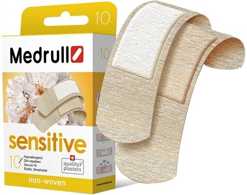 Набір пластирів медичних Medrull Sensitive бактерицидні, на нетканій основі, 10 штук