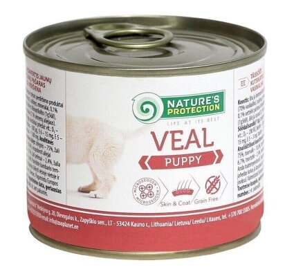 Корм вологий для цуценят Nature's Protection Puppy Veal з телятиною, 200 г