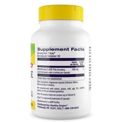 Наттокіназа Healthy Origins Nattokinase 2000 FU's 100 мг, 60 капсул