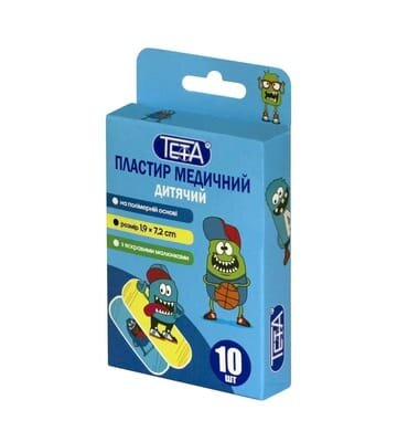 Набір пластирів Teta Дитячий, на полімерній основі, 7,2 х 1,9 см, 10 штук