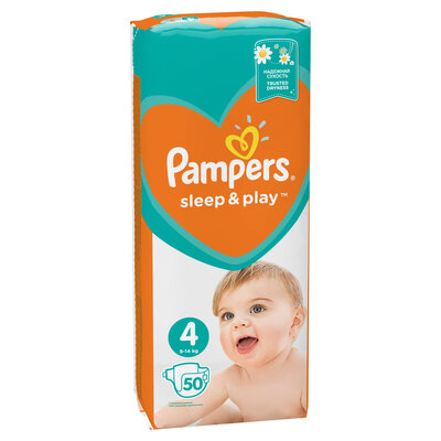 Підгузки дитячі Pampers Sleep & Play розмір 4, 9-14 кг, 50 шт