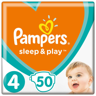 Підгузки дитячі Pampers Sleep & Play розмір 4, 9-14 кг, 50 шт