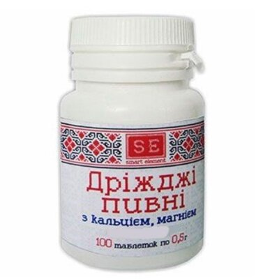 Дріжджі пивні Фармаком з магнієм таблетки по 0,5 г №100 в бан.
