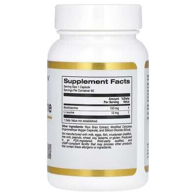 Бенфотіамін California Gold Nutrition Benfotiamine 150 мг, 90 капсул