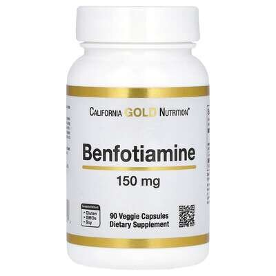 Бенфотіамін California Gold Nutrition Benfotiamine 150 мг, 90 капсул