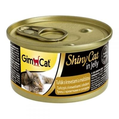 Корм вологий для котів GimCat Shiny Cat Kitten з тунцем, креветками та солодом, 70 г