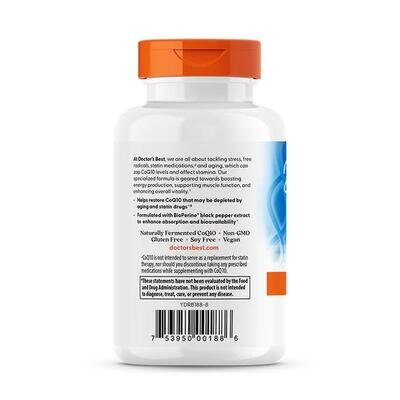 Коензим Q10 100 мг та біоперин Doctor's Best High Absorption CoQ10 with BioPerine, 120 вегетаріанських капсул