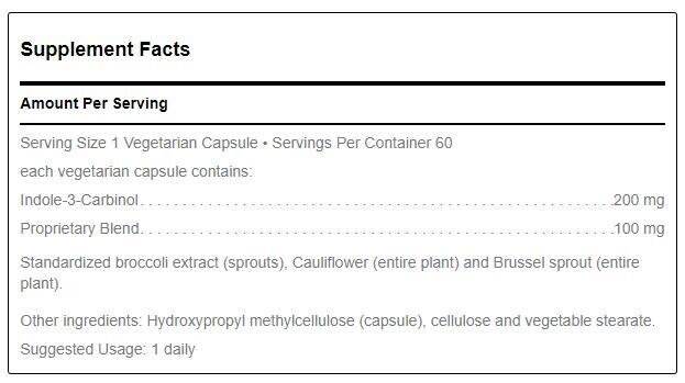 Індол-3-карбінолу Douglas Laboratories Indole-3-Carbinol, 60 капсул
