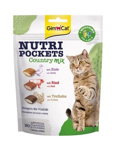 Ласощі для кішок GimCat Nutri Pockets Country mix м'ясний мікс, 150 г