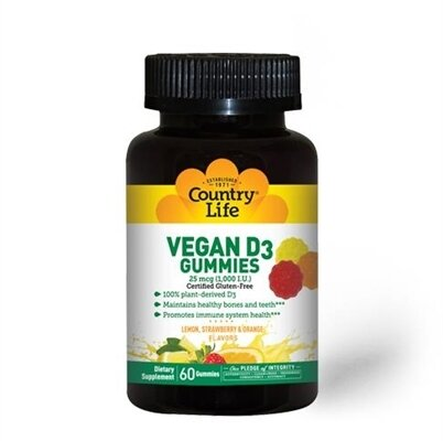 Вітамін Д3 Country Life Vitamin D3 1000 МО, 60 жувальних пастилок